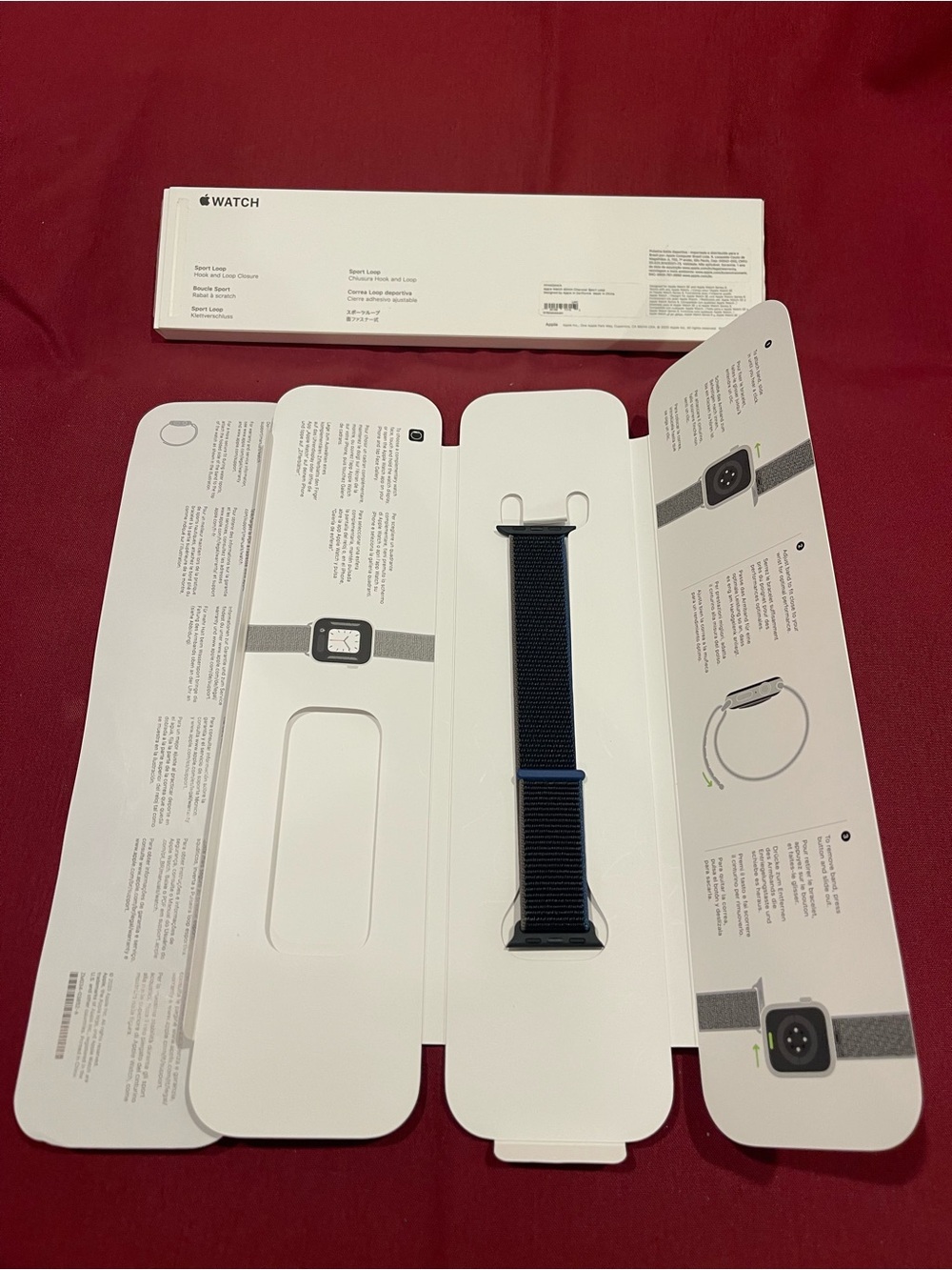 Apple Black Nylon Loop Watch Band with Blue Accent
